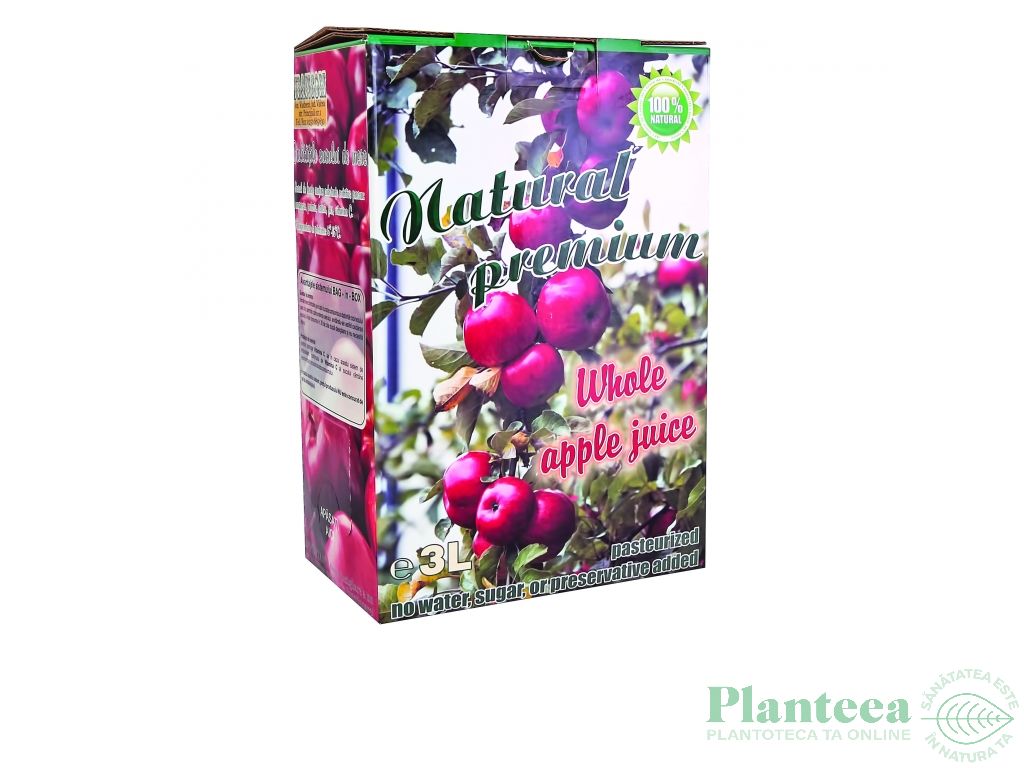 Suc mere 100% cu pulpa 3L - NATURAL PREMIUM