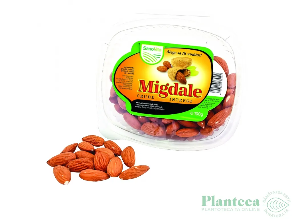 Migdale crude necojite 100g - SANOVITA