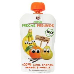 Piure pere banane portocale vanilie bio 100g - ERDBAR