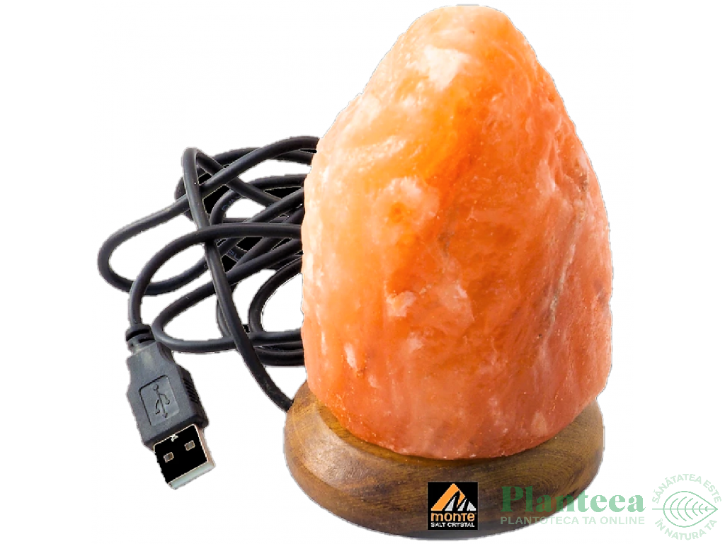 Veioza sare himalaya multicolor natur usb 0,5kg - MONTE SALT CRYSTAL