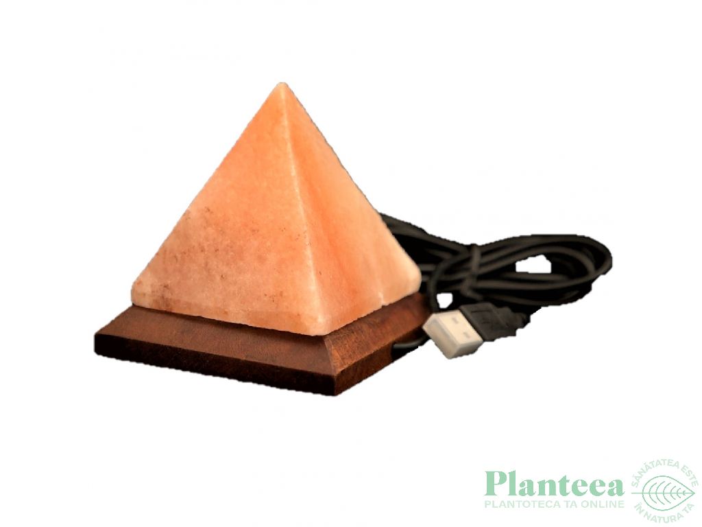 Veioza sare himalaya multicolor Piramida usb 0,3kg - MONTE SALT CRYSTAL