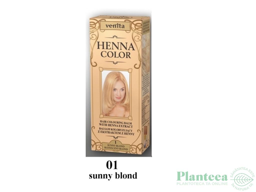 Balsam colorant henna nr1 blond auriu 75ml - VENITA