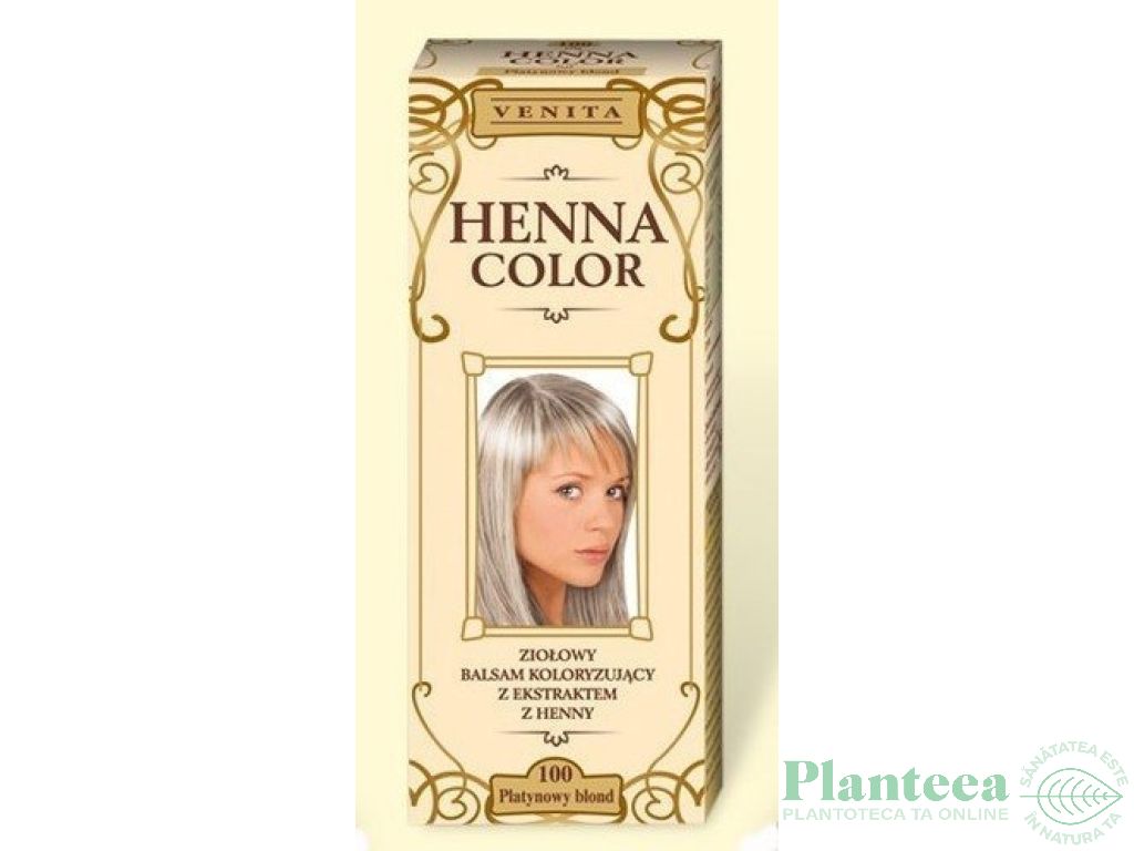 Balsam colorant henna nr100 blond platinat 75ml - VENITA