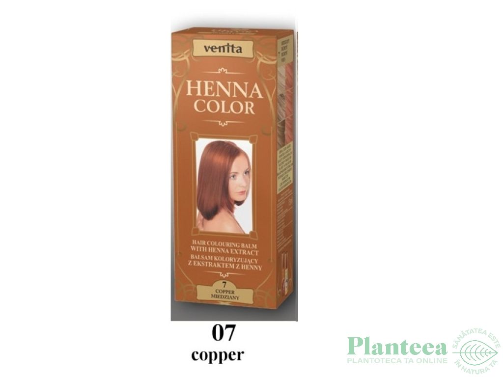 Balsam colorant henna nr7 rosu cupru 75ml - VENITA