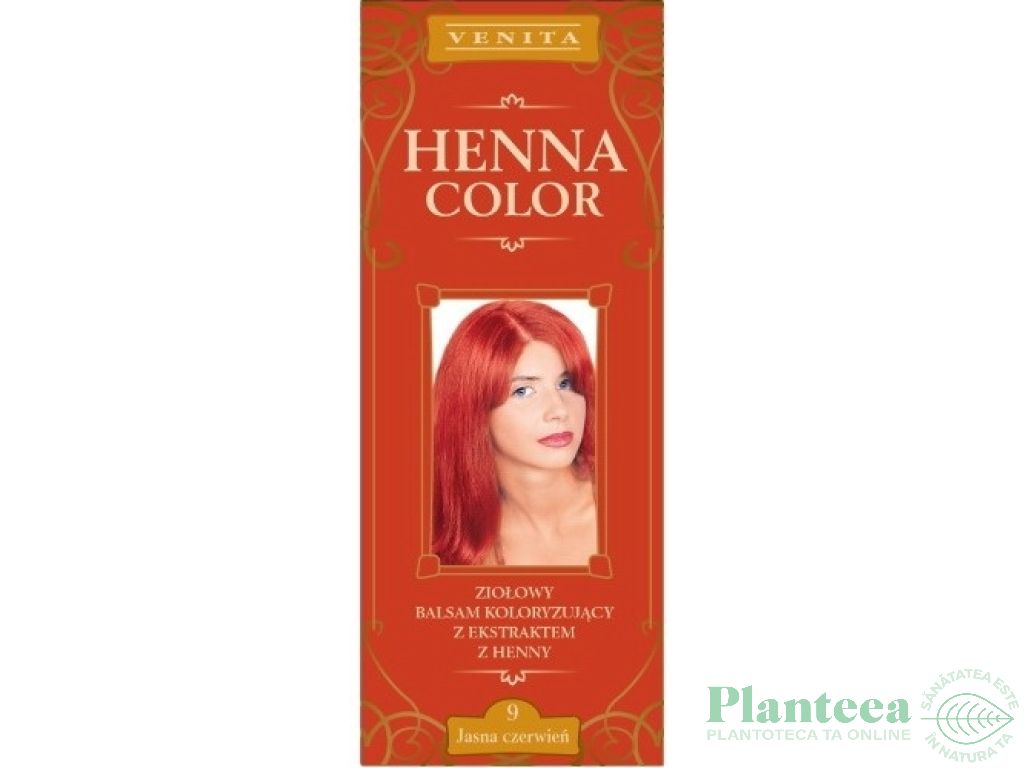 Balsam colorant henna nr9 rosu deschis 75ml - VENITA