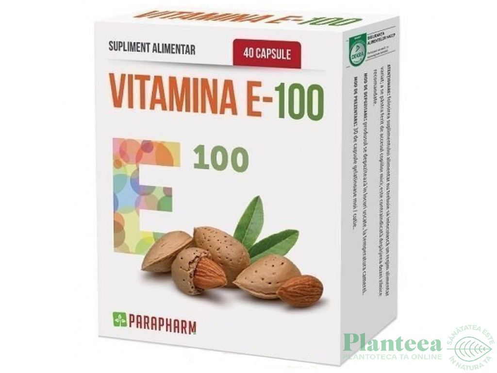 Vitamina E 100mg 30cps - PARAPHARM