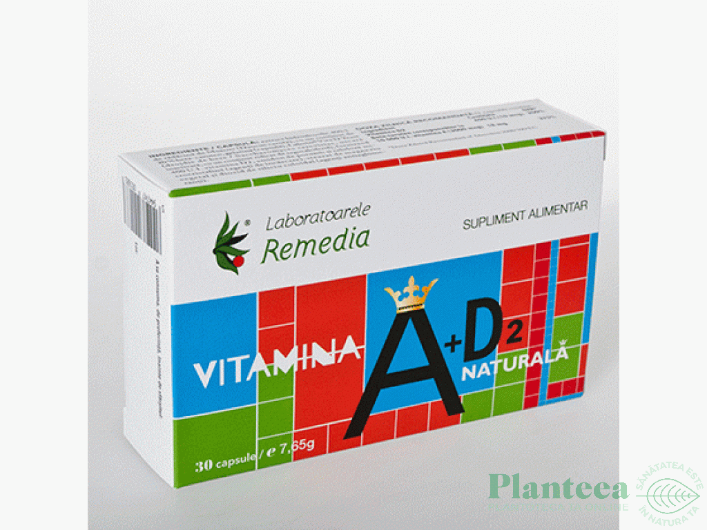 Vitamina A D2 naturala 30cps - REMEDIA