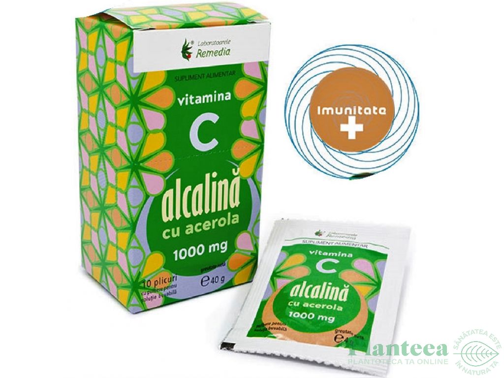 Vitamina C 1000mg alcalina acerola 10pl - REMEDIA