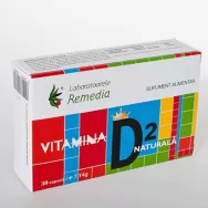 Vitamina D2 1000ui naturala 30cps - REMEDIA