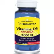 Vitamina D3 naturala 3000ui 30cps - HERBAGETICA