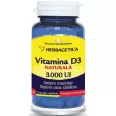 Vitamina D3 naturala 3000ui 60cps - HERBAGETICA