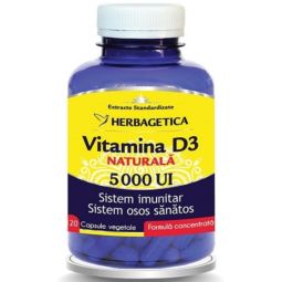 Vitamina D3 naturala 5000ui 120cps - HERBAGETICA