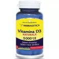 Vitamina D3 naturala 5000ui 60cps - HERBAGETICA