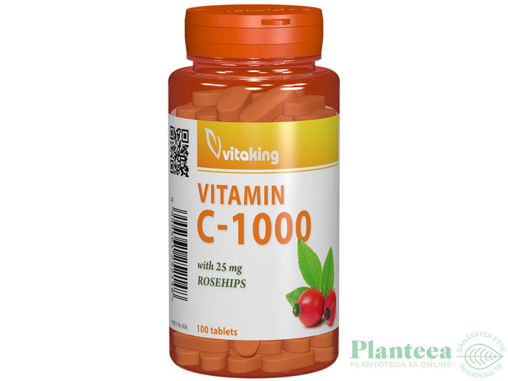 Vitamina C 1000mg macese 100cp - VITAKING
