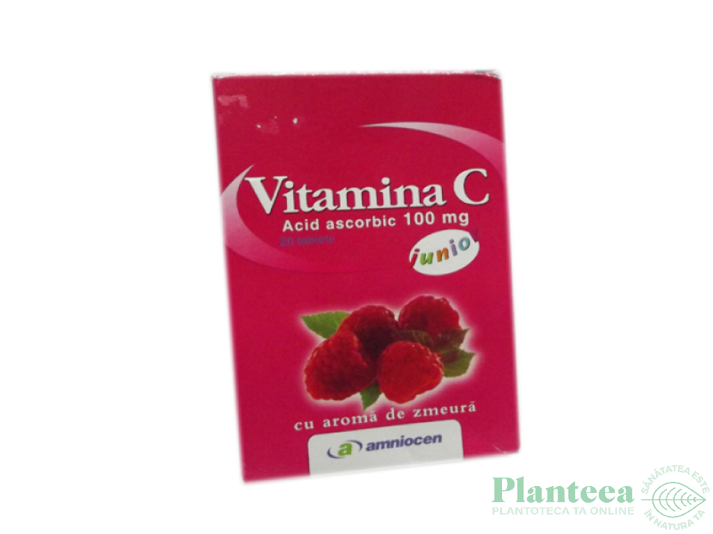 Vitamina C zmeura junior 20cp - AMNIOCEN
