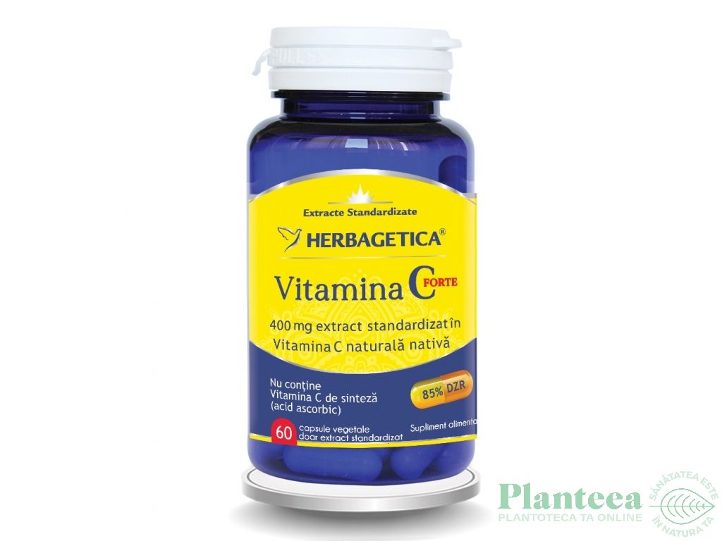 Vitamina C forte naturala nativa 400mg 60cps - HERBAGETICA