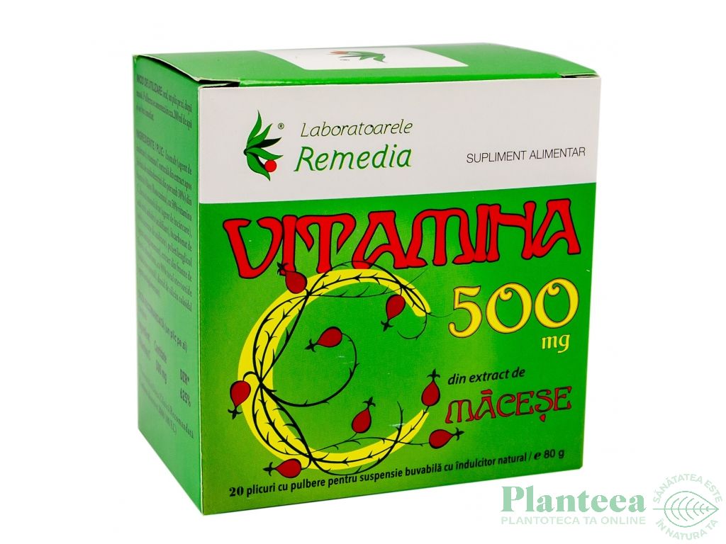 Vitamina C 500mg macese 20pl - REMEDIA