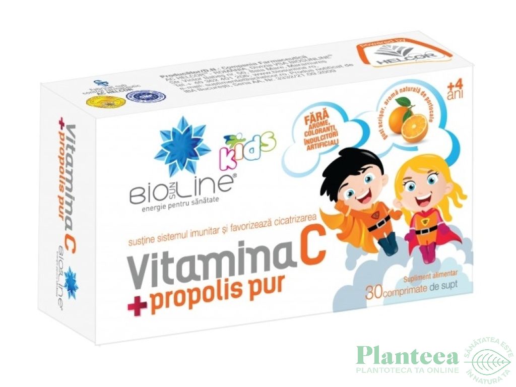 Vitamina C propolis pur copii 30cp - AC HELCOR