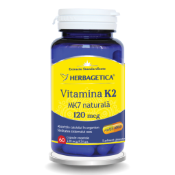 Vitamina K2 MK7 naturala 120mcg 60cps - HERBAGETICA