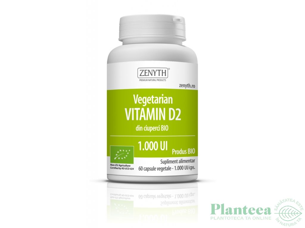 Vitamina D2 1000ui din ciuperci bio 60cps - ZENYTH