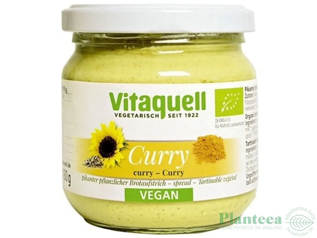 Crema tartinabila fl soarelui curry eco 180g - VITAQUELL