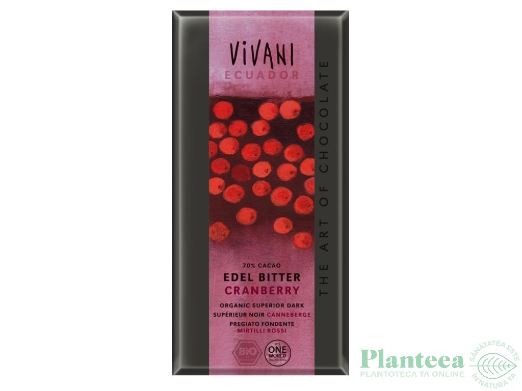 Ciocolata neagra 70%cacao merisor eco 100g - VIVANI