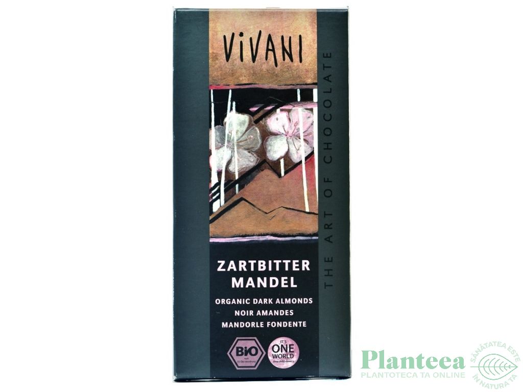 Ciocolata neagra 55%cacao migdale eco 100g - VIVANI