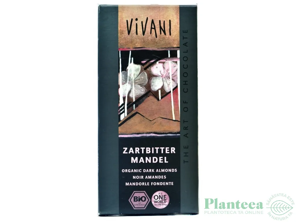 Ciocolata neagra 55%cacao migdale eco 100g - VIVANI