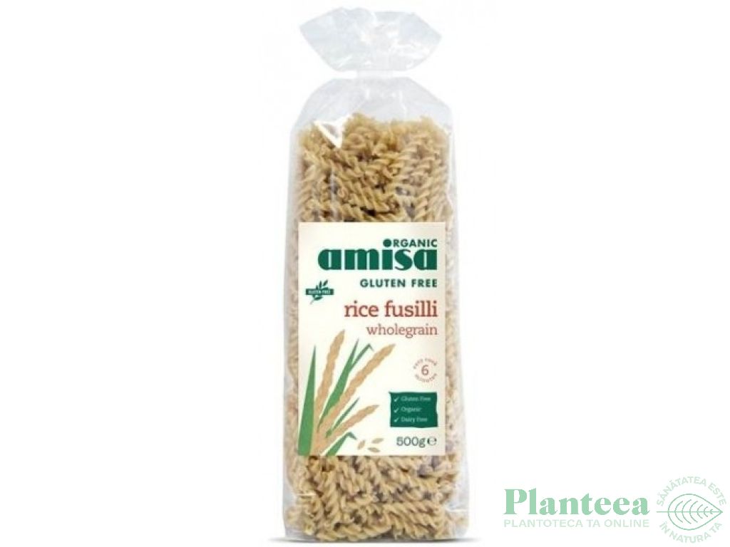 Paste fusilli orez integral fara gluten bio 500g - AMISA