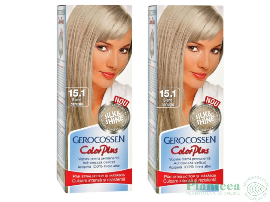 Pachet vopsea par nr15.1 blond cenusiu 2x50ml - GEROCOSSEN