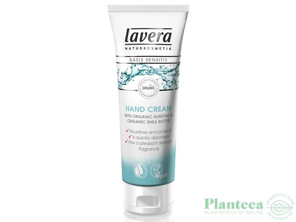 Crema maini ingrijire intensiva migdale unt shea Basis Sensitiv 75ml - LAVERA