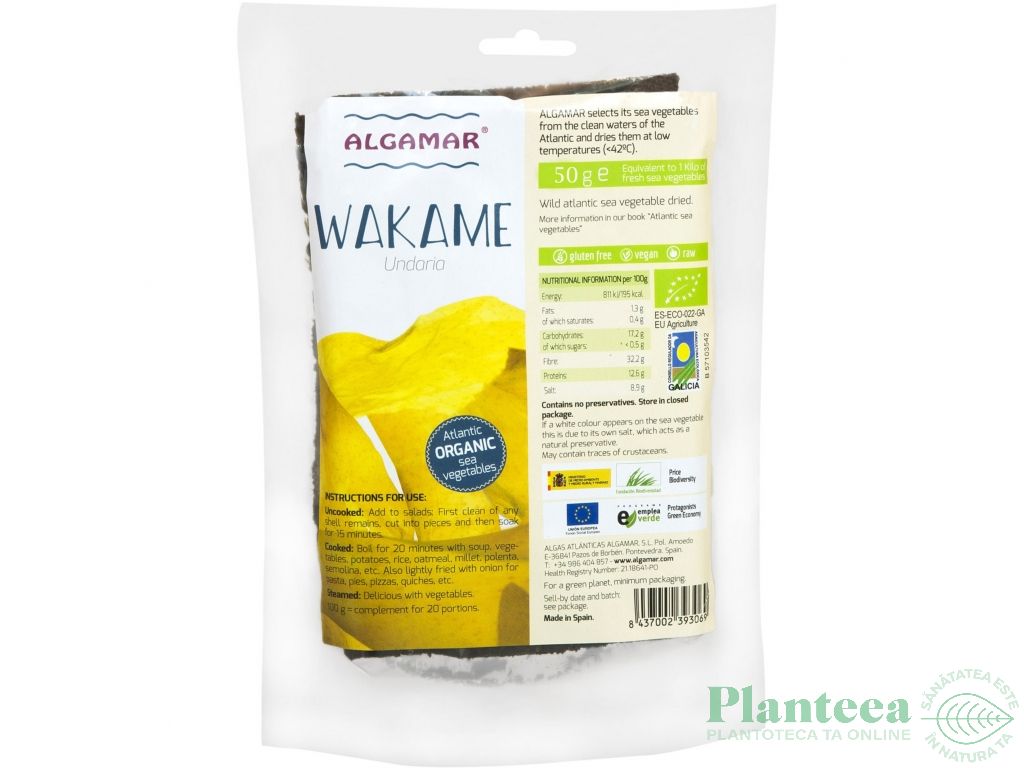 Alge wakame uscate bio 50g - ALGAMAR