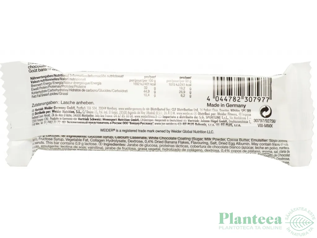 Baton proteic 32% ProteinBar ciocolata alba 60g - WEIDER