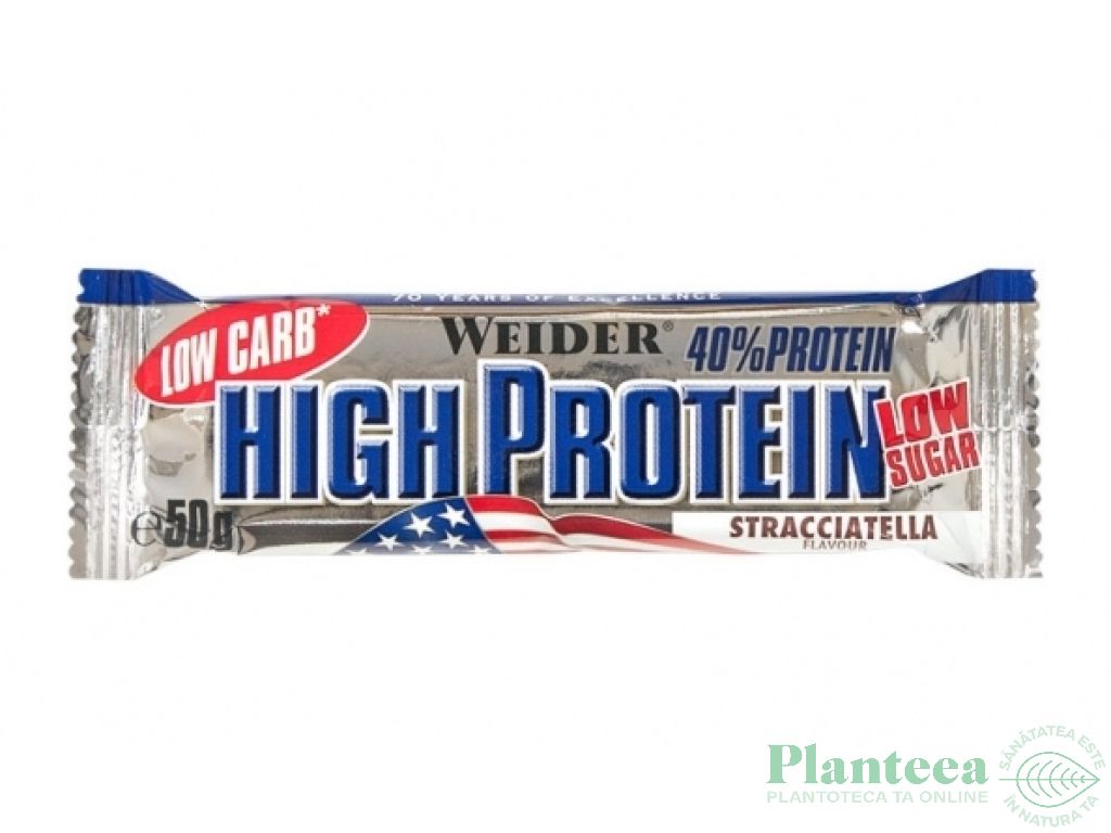 Baton proteic 40% HighProtein stracciatella 50g - WEIDER