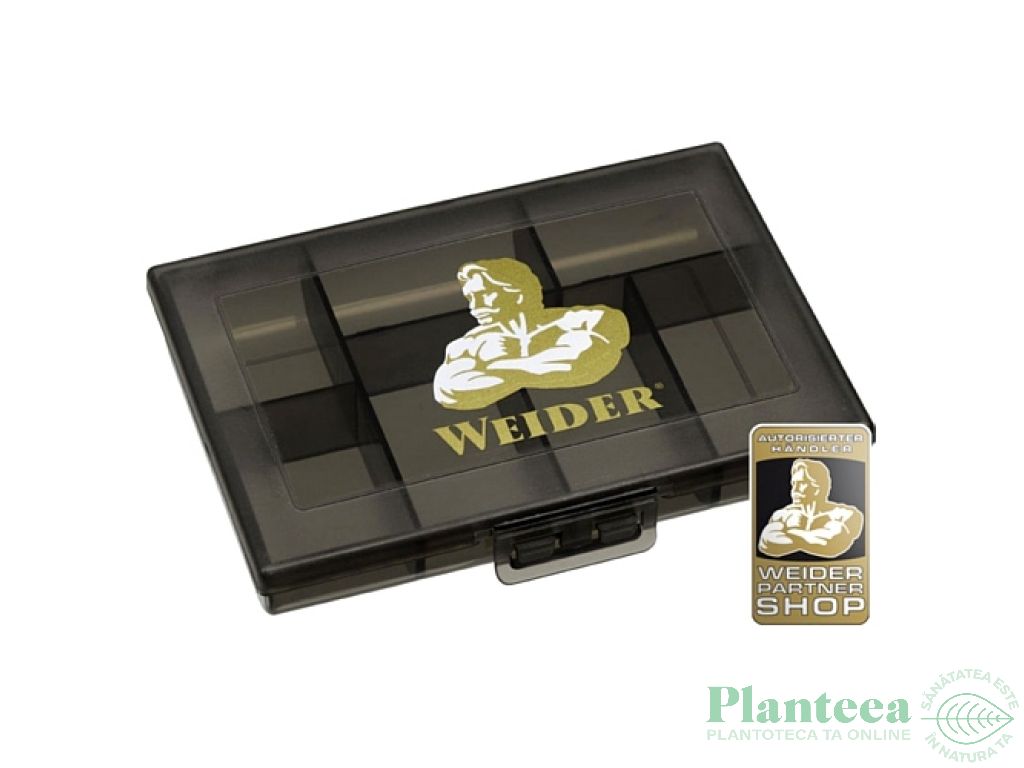 Cutie plastic gri pt pastile 7camere 1b - WEIDER