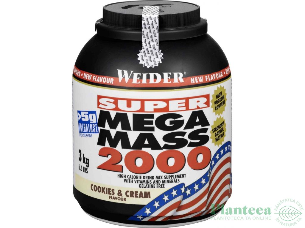 Super mega mass 2000 cookies cream 3kg - WEIDER