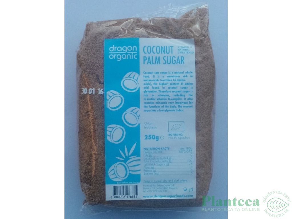 Zahar flori cocos bio 250g - DRAGON SUPERFOODS