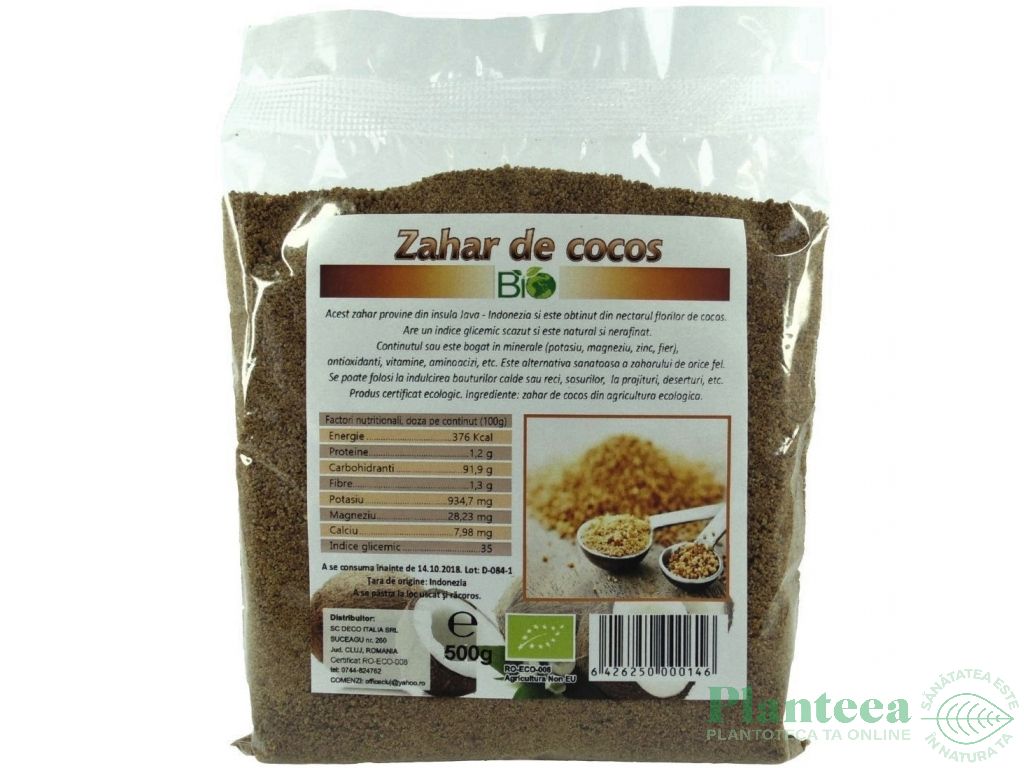 Zahar nectar flori cocos eco 500g - DECO ITALIA