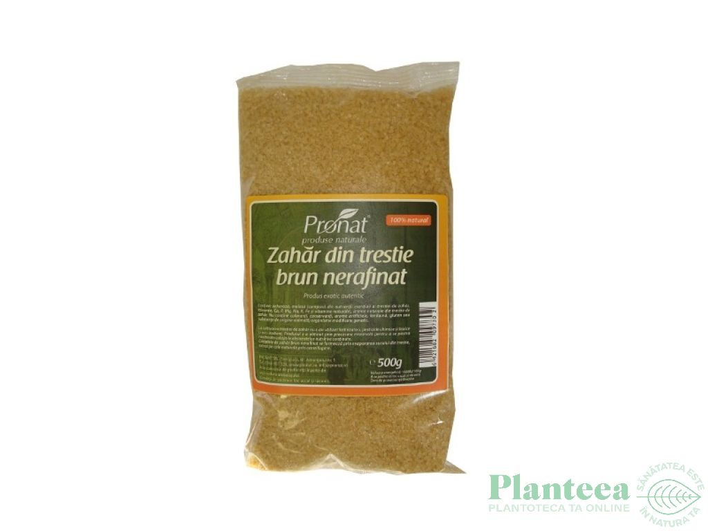 Zahar brun trestie nerafinat Brazilia bio 500g - PRONAT