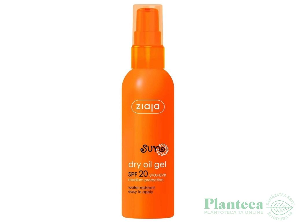 Ulei plaja uscat formula gel protectie solara spf20 90ml - ZIAJA