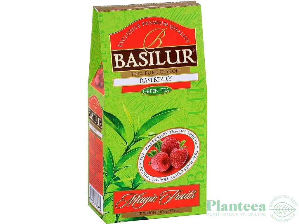 Ceai verde ceylon Magic Fruits zmeura refill 100g - BASILUR