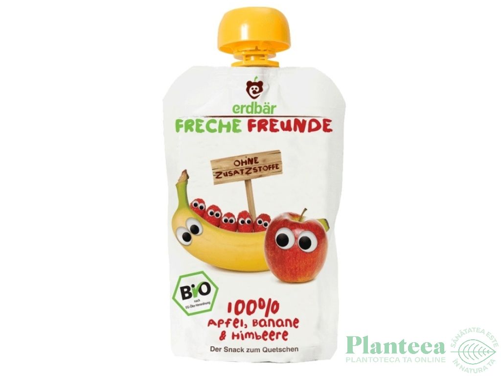 Piure banane mere zmeura bio 100g - ERDBAR