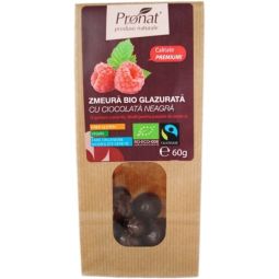 Boabe zmeura invelite ciocolata neagra eco 60g - PRONAT