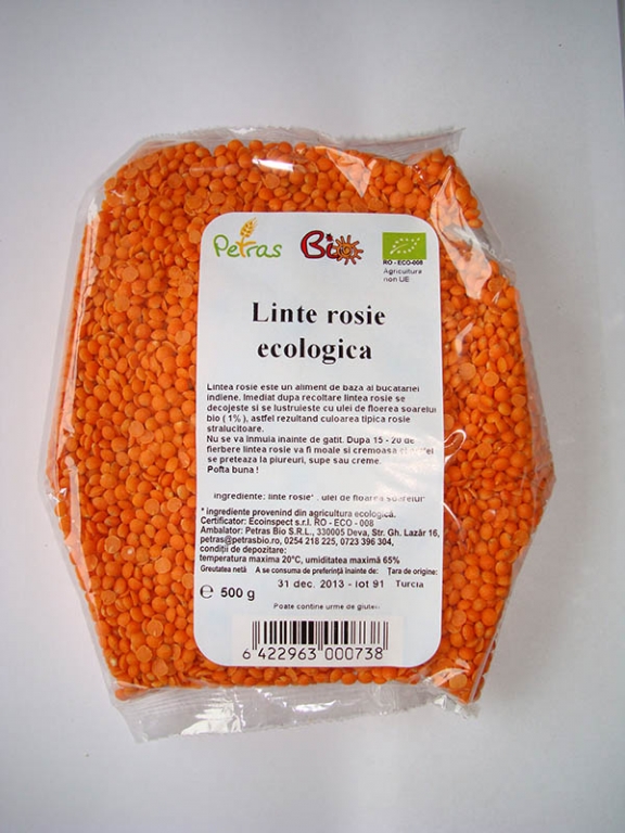 Linte rosie boabe 500g - PETRAS BIO