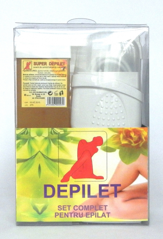 Kit Aparat+Super Depilet+Hartie+azulena+Ulei set - GLOBUS