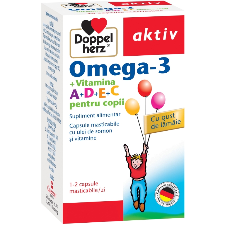 Omega3 A D E C Copii 30cps - Doppel Herz