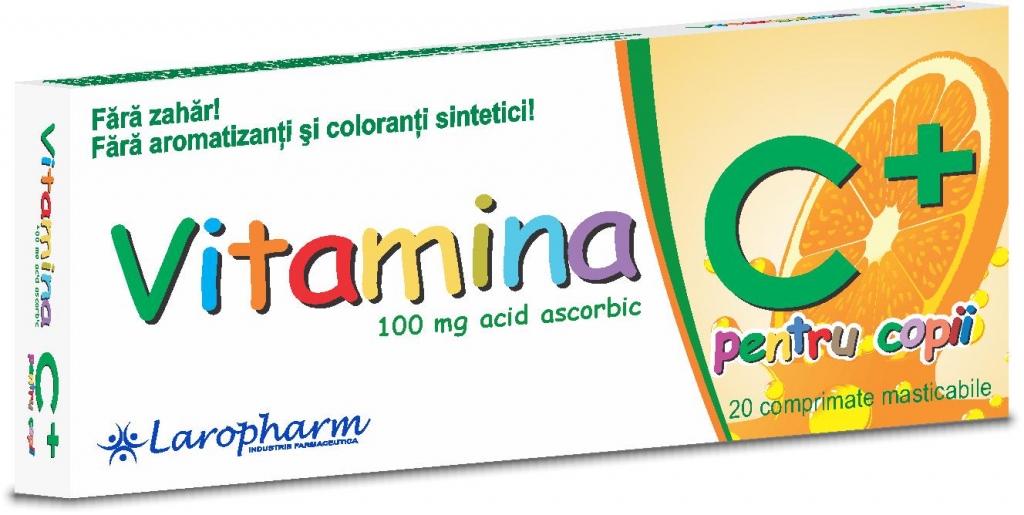 Vitamina C 100mg copii 20cp - LAROPHARM