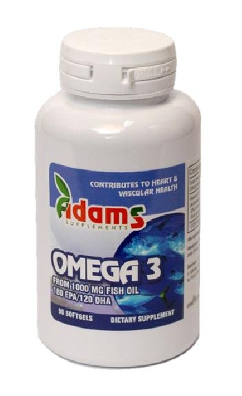 Omega3 1000mg ulei peste vit E 90cps - ADAMS