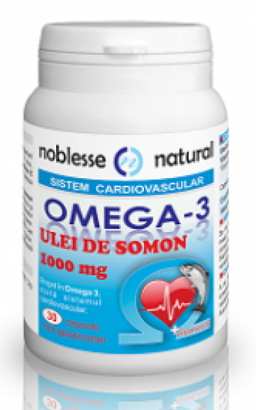 Omega3 forte ulei somon 1000mg E 120cp - NOBLESSE NATURAL