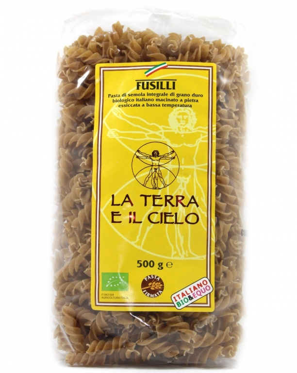 Paste fusilli grau integral 500g - LA TERRA E IL CIELO